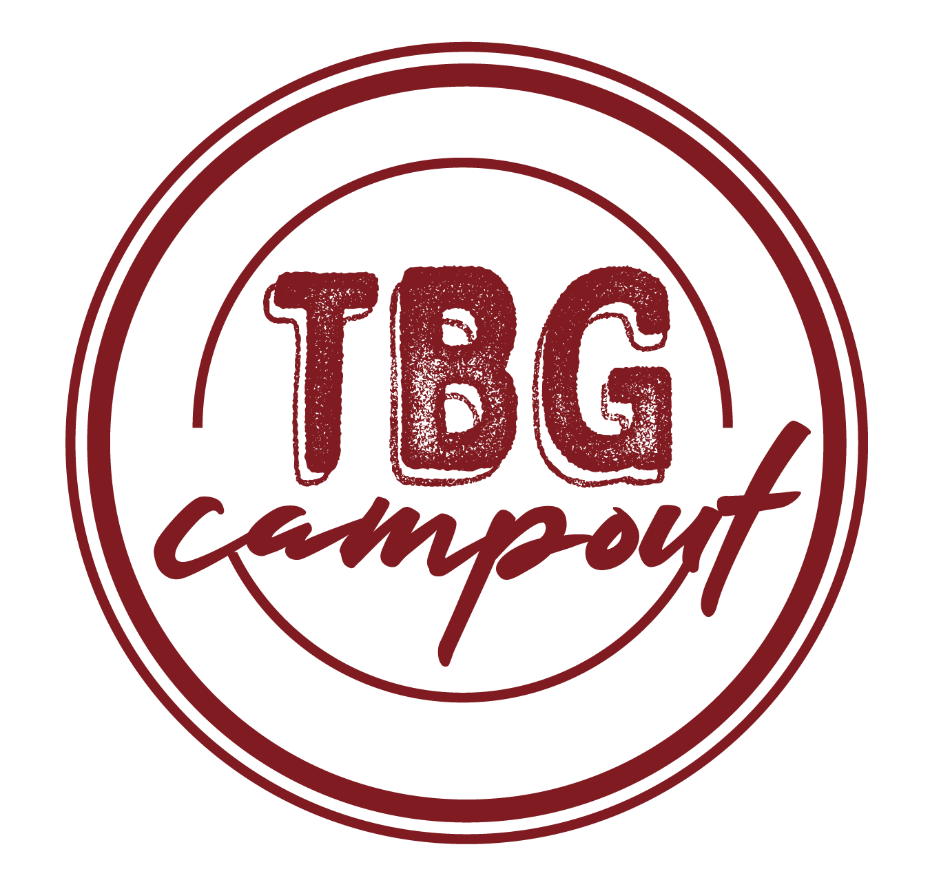 Circular icon with TBG Campout written inside